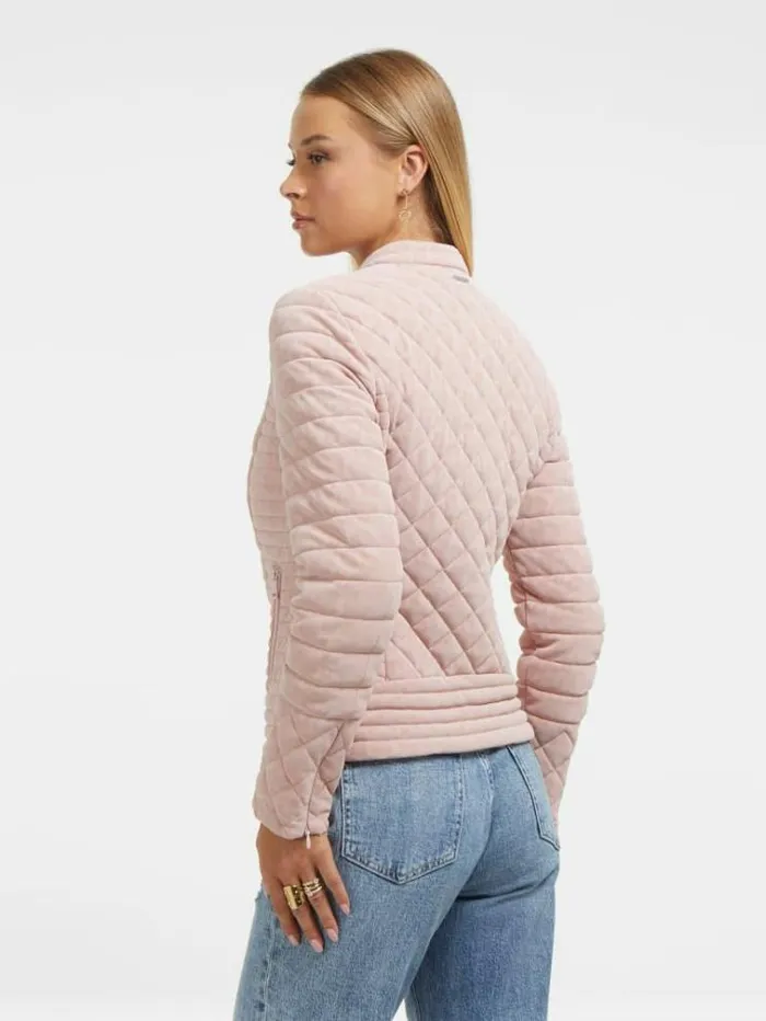 Women Animalier Print Puffer Pink Guess Coats And Jackets