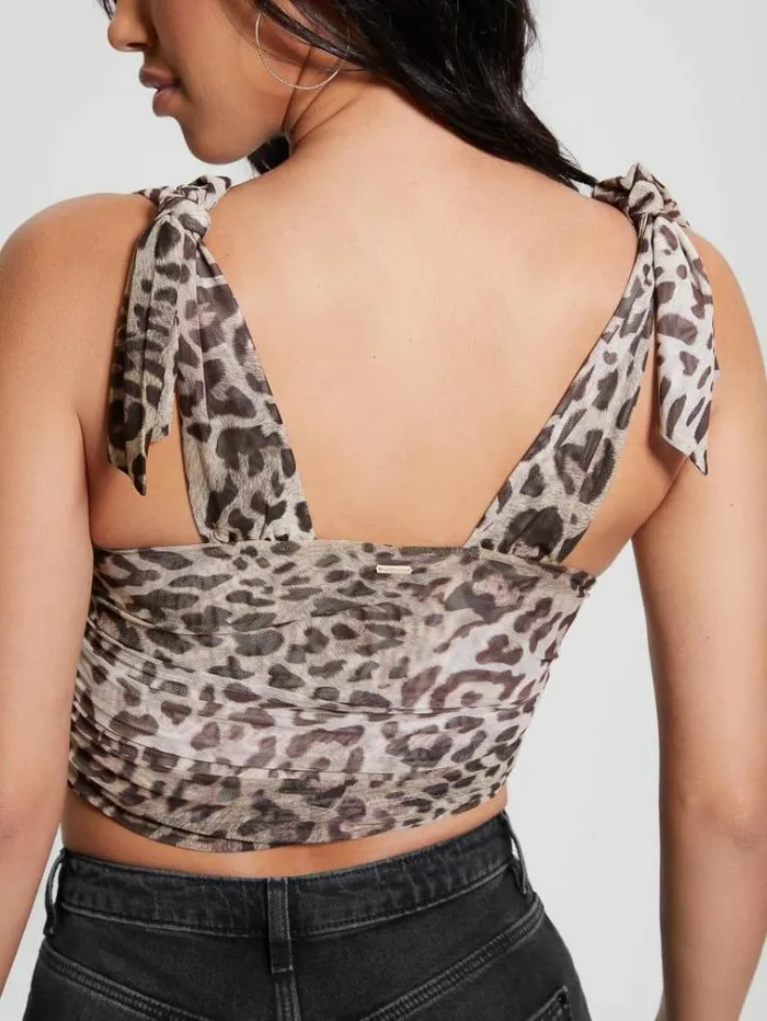 Women Animalier Print Top Animalier Guess Tops And Shirts