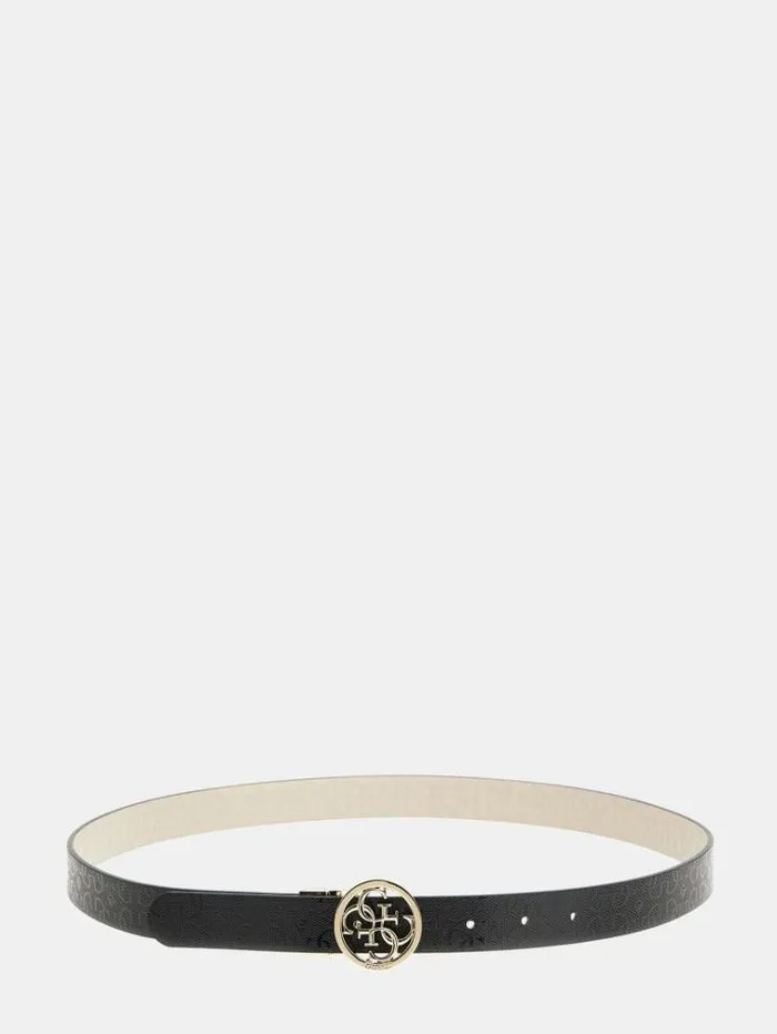 Women Aveta Patent 4g Logo Belt Cream Guess Belts