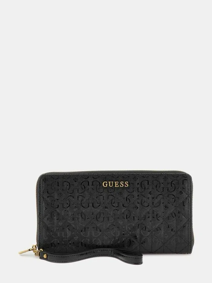 Women Aveta Patent 4g Logo Wallet Black Guess Wallets