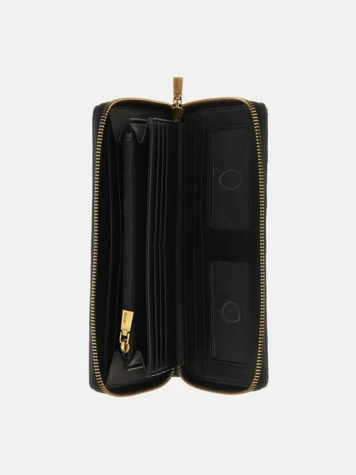 Women Aveta Patent 4g Logo Wallet Black Guess Wallets