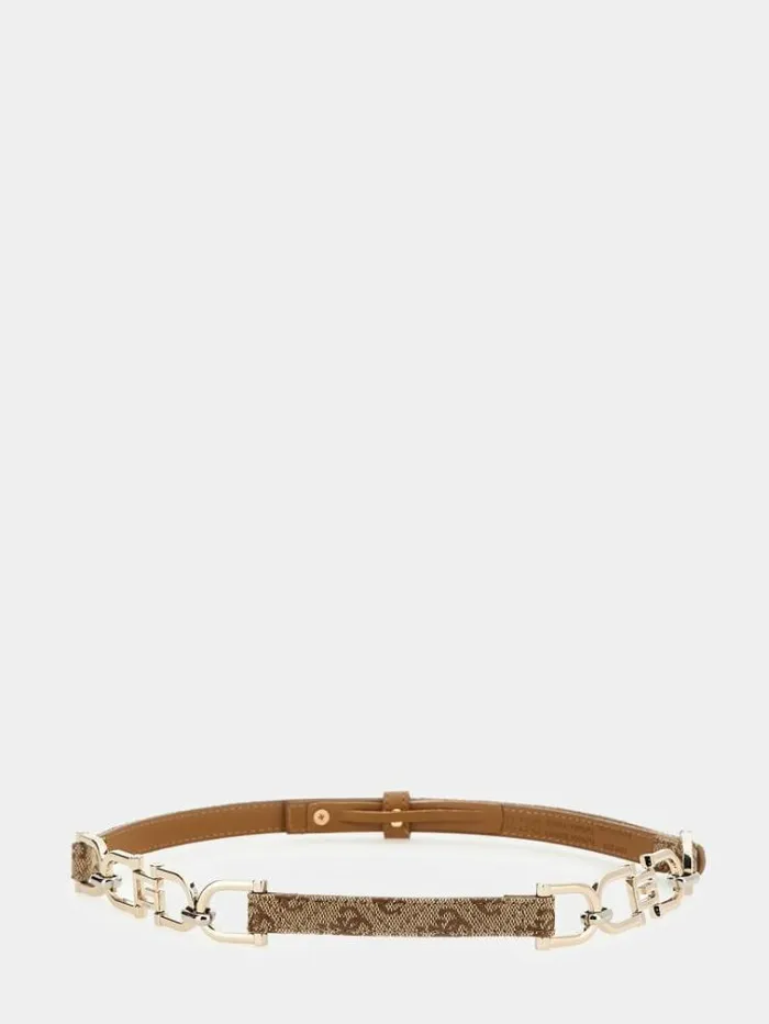 Women Aviana 4g Logo Belt Beige Guess Belts