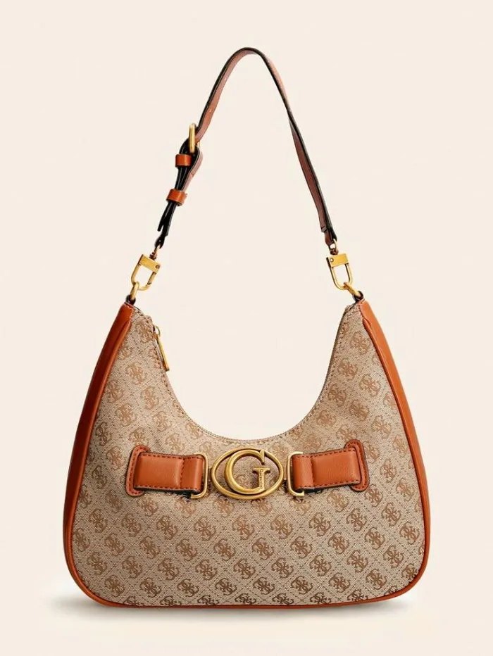 Women Aviana 4g Logo Hobo Arancione Multi Guess Shoulder Bags