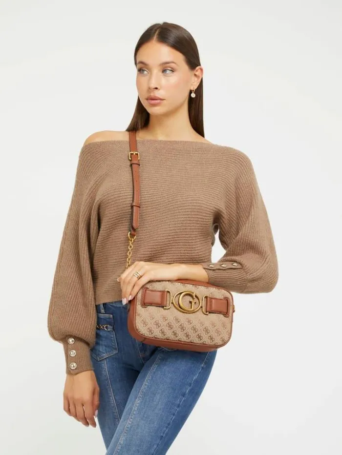 Women Aviana 4g Logo Mini Crossbody Multi Beige Guess Crossbody Bags