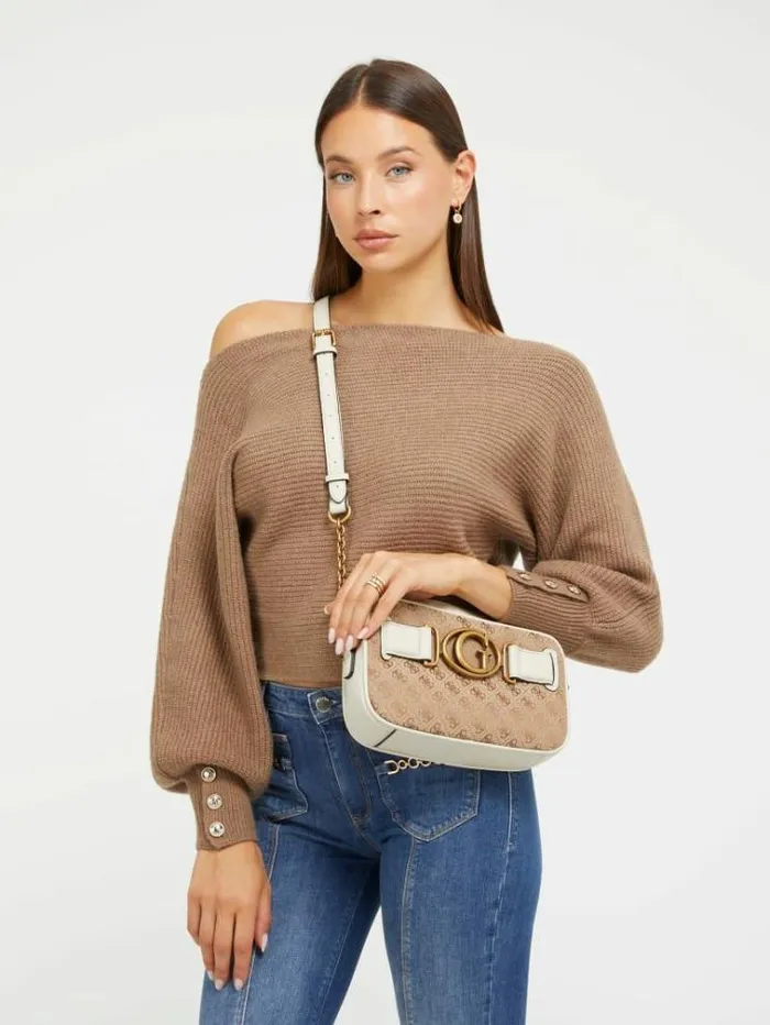 Women Aviana 4g Logo Mini Crossbody White Guess Crossbody Bags