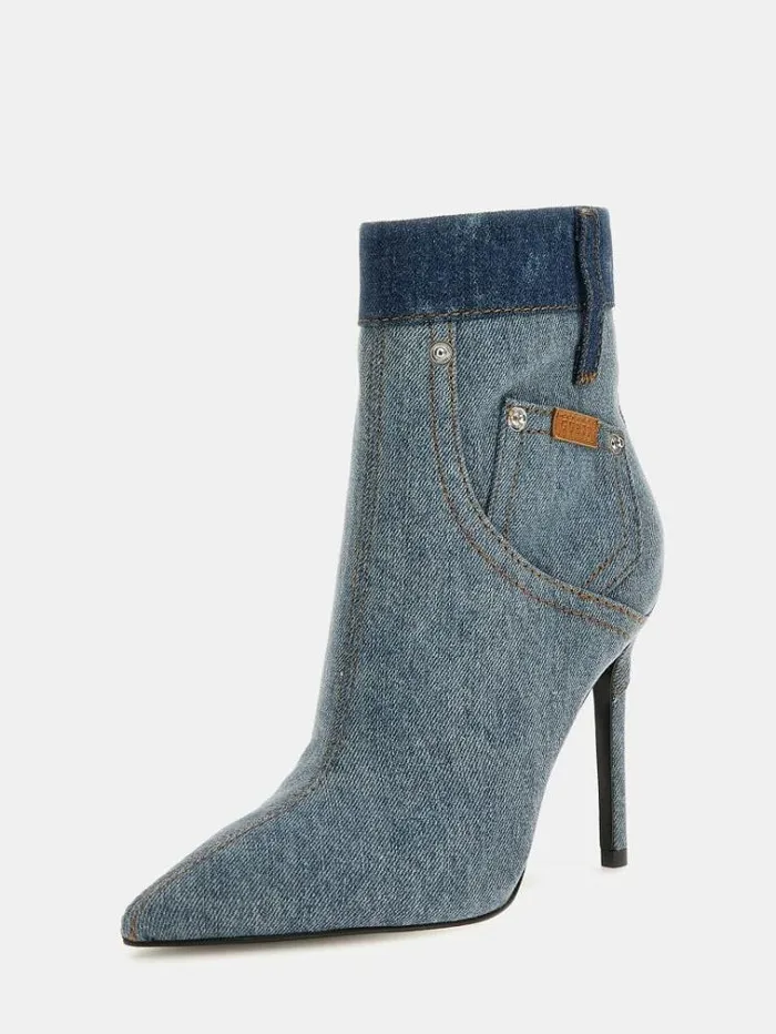 Women Avon Denim Ankle Boots Blue Guess Boots And Booties