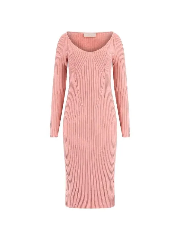 Women Back Cutout Sweater Dress Pink Guess Dresses And Jumpsuits