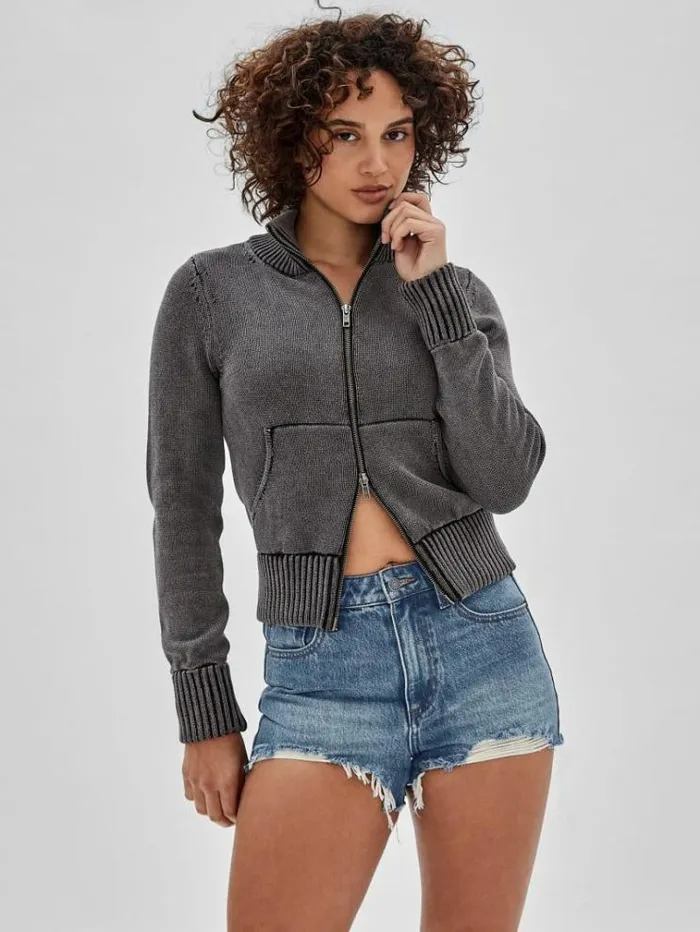 Women Back Embroidery Sweater Black Guess Knitwear And Sweatshirts