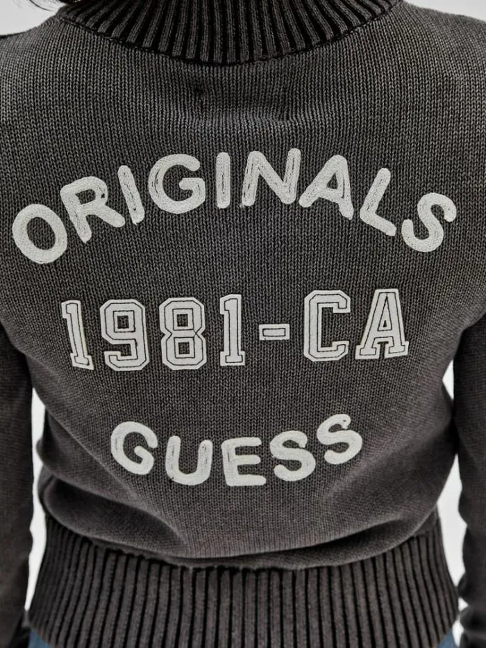Women Back Embroidery Sweater Black Guess Knitwear And Sweatshirts