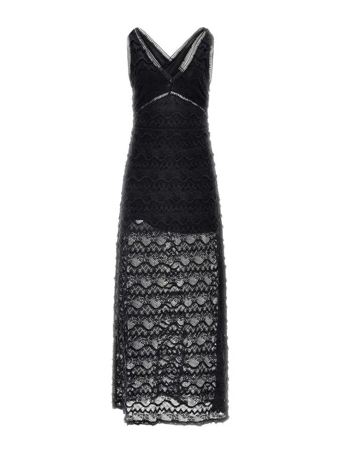 Women Back Neckline Dress Black Guess Dresses And Jumpsuits