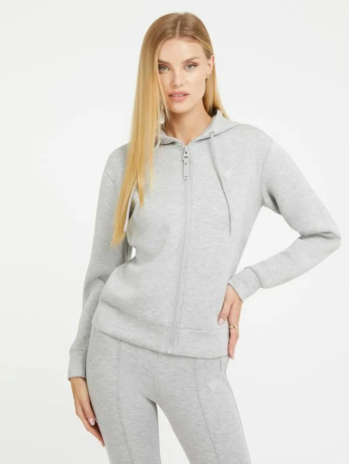 Women Back Triangle Logo Scuba Sweatshirt Grey Guess Knitwear And Sweatshirts
