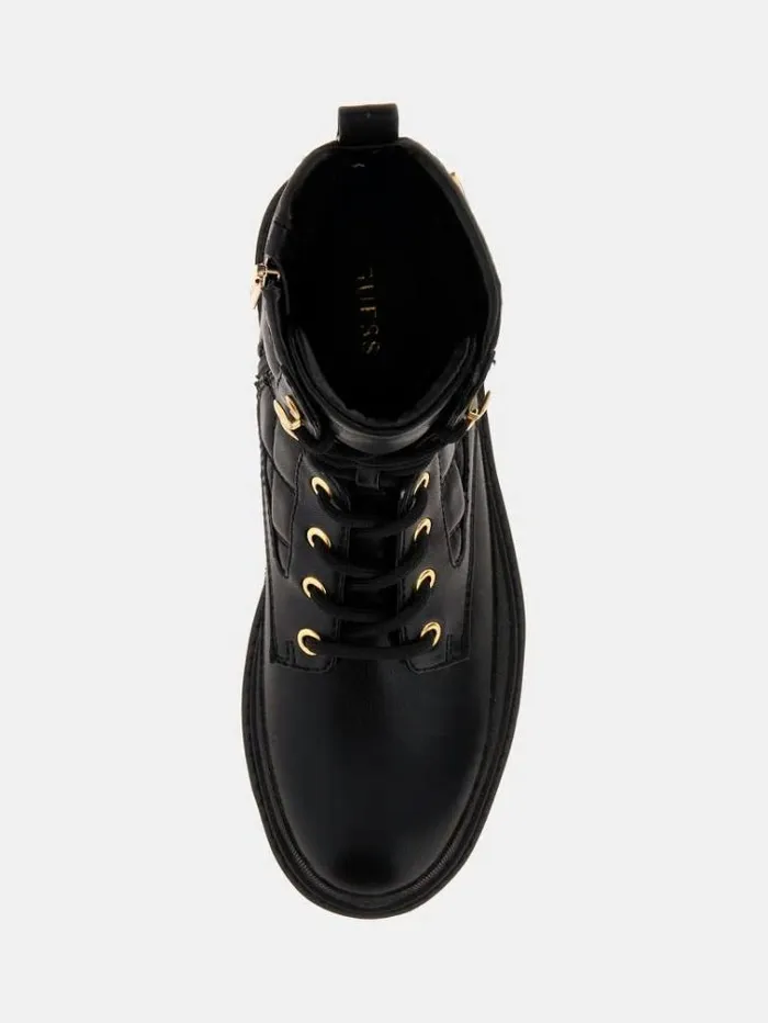 Women Badae Quilted Combat Boots Black Guess Boots And Booties