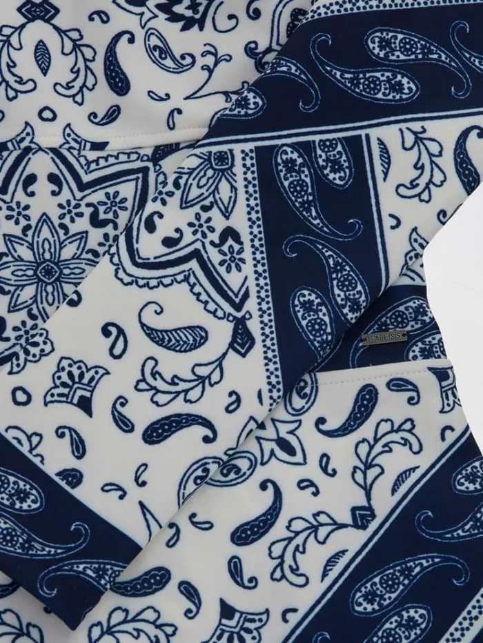 Women Bandana Print Mini Dress Blue Multi Guess Dresses And Jumpsuits