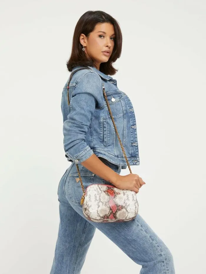 Women Becci Pythonprint Mini Crossbody Multicolor Pattern Guess Crossbody Bags