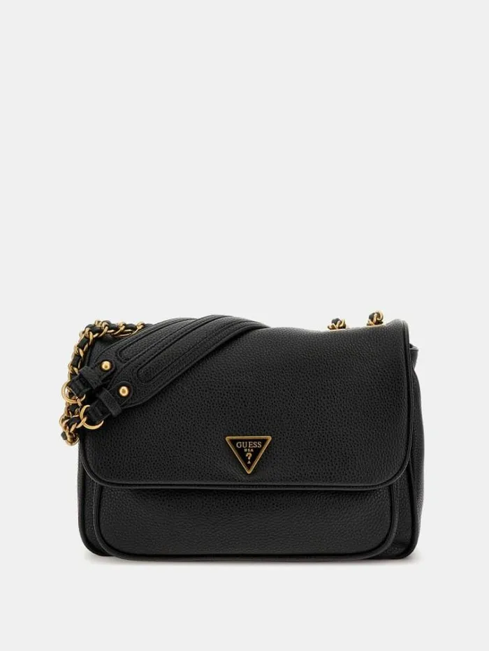Women Becci Triangle Logo Crossbody Black Guess Crossbody Bags