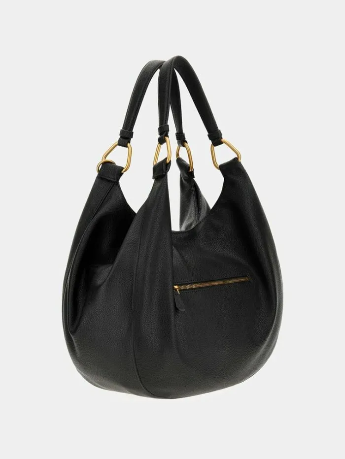 Women Becci Triangle Logo Shoulder Bag Black Guess Shoulder Bags