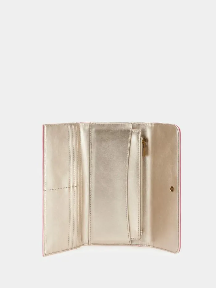 Women Becci Triangle Logo Wallet Fuchsia Guess Wallets