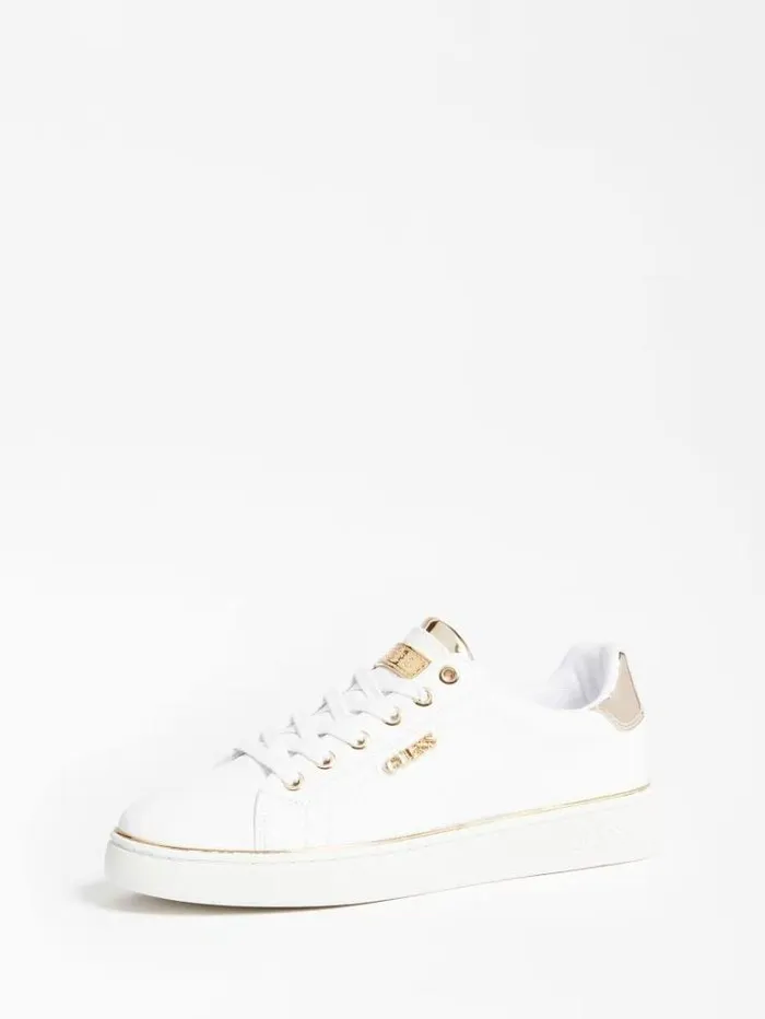 Women Beckie Debossed 4g Logo Sneaker Gold Guess Sneakers