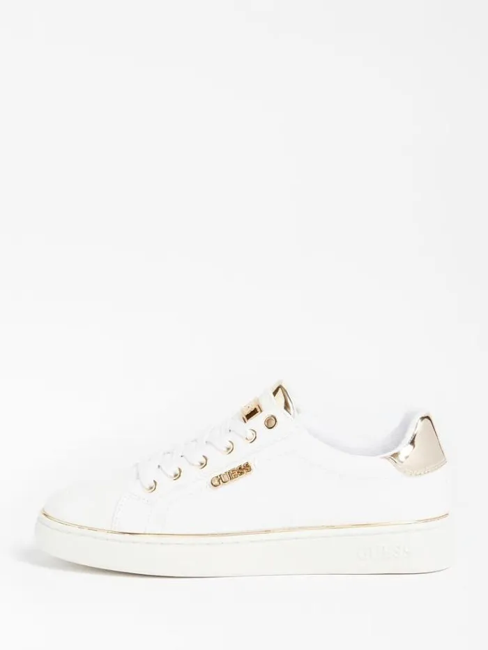 Women Beckie Debossed 4g Logo Sneaker Gold Guess Sneakers