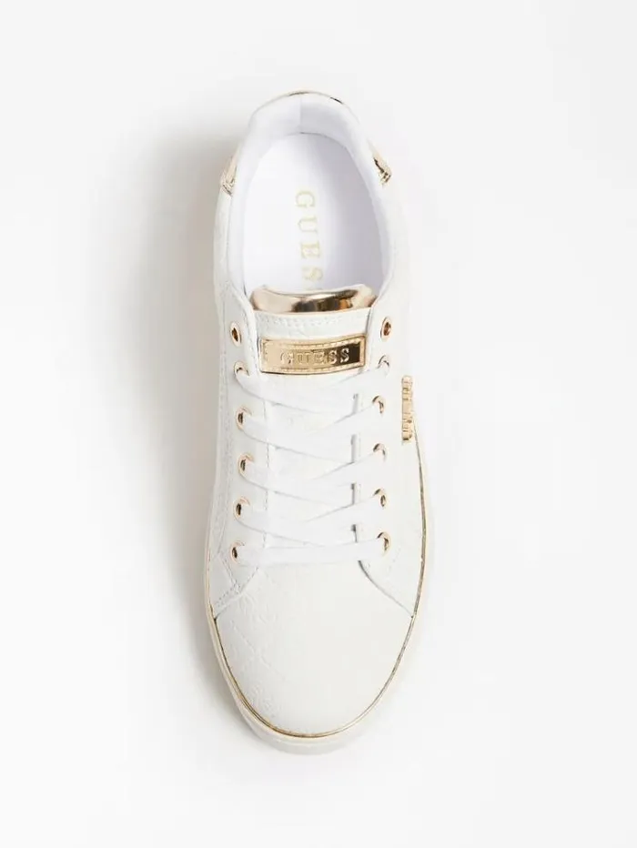Women Beckie Debossed 4g Logo Sneaker Gold Guess Sneakers