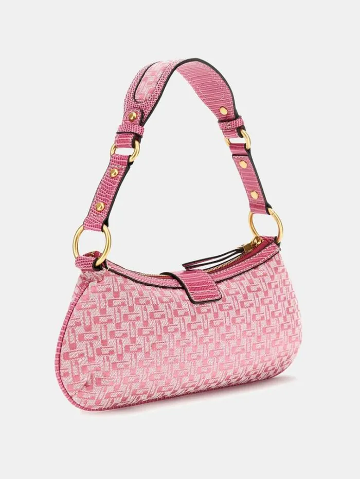 Women Belle Vintage Denim Shoulder Bag Fuchsia Guess Shoulder Bags