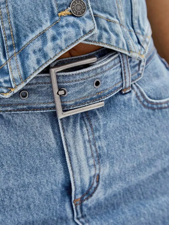 Women Belted Denim Skirt Blue Guess Skirts And Shorts
