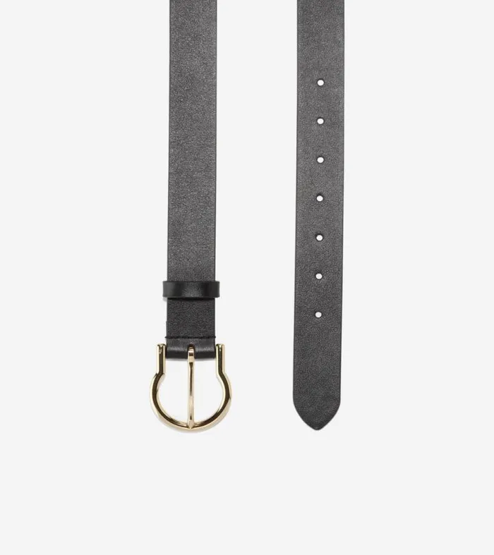 Women Belts Cole Haan Hinged Buckle Belt Black