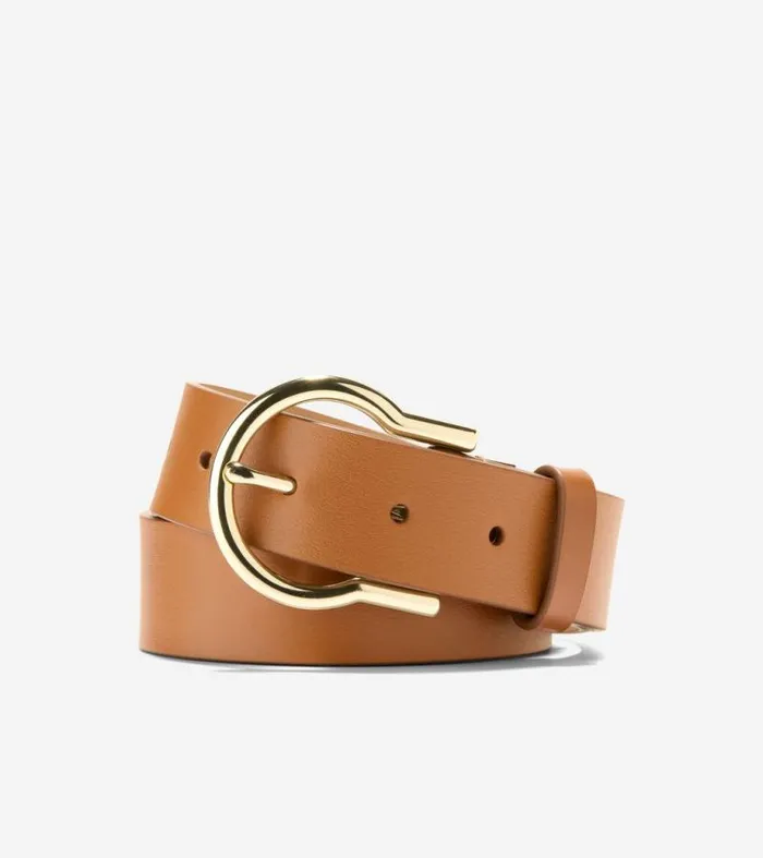 Women Belts Cole Haan Hinged Buckle Belt Tan