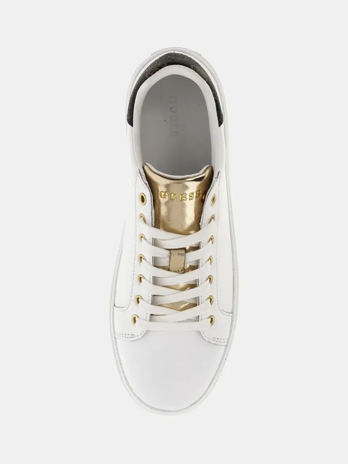 Women Bonny Real Leather Sneakers White Guess Sneakers