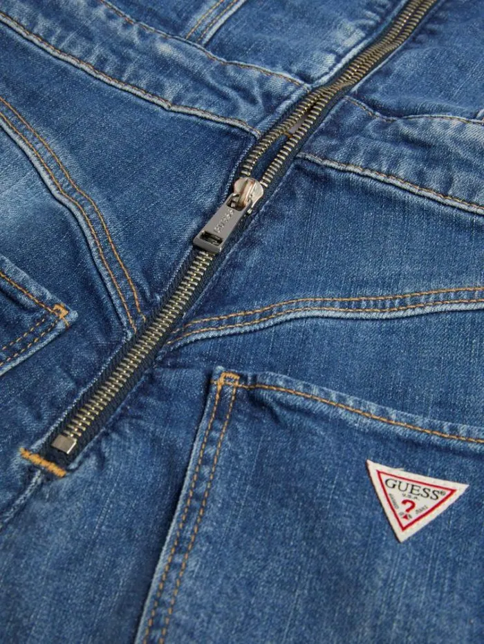 Women Bootcut Denim Jumpsuirt Blue Guess Dresses And Jumpsuits