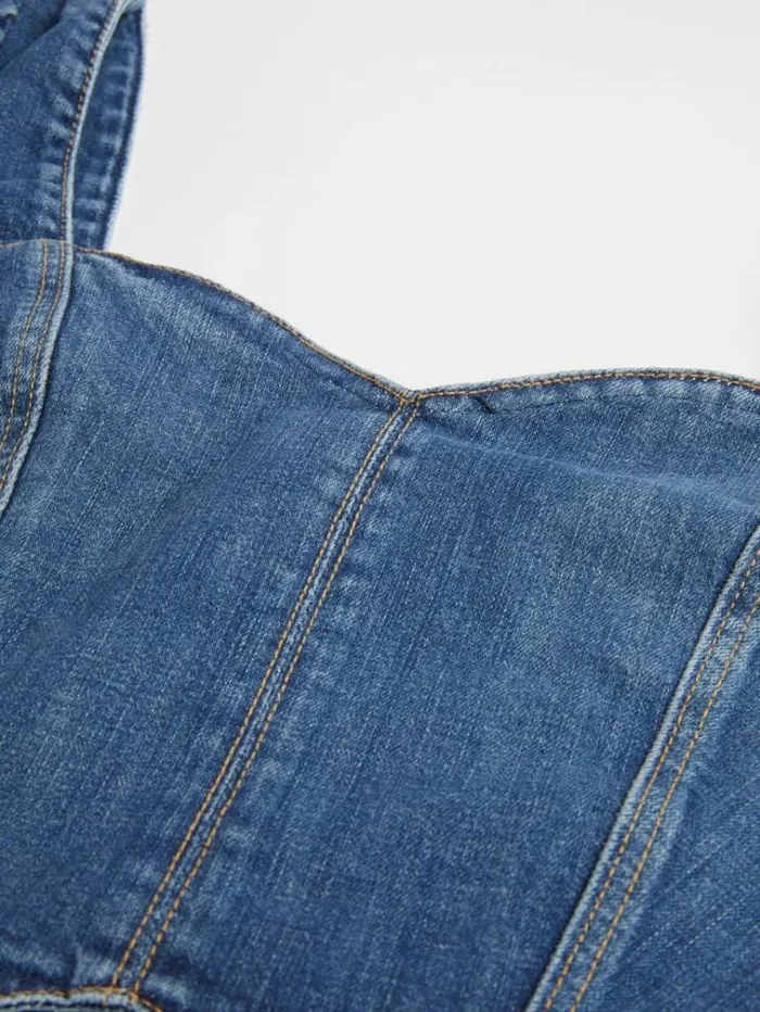 Women Bootcut Denim Jumpsuirt Blue Guess Dresses And Jumpsuits