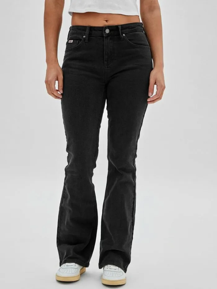 Women Bootcut Denim Pant Black Guess Flared And Bootcut