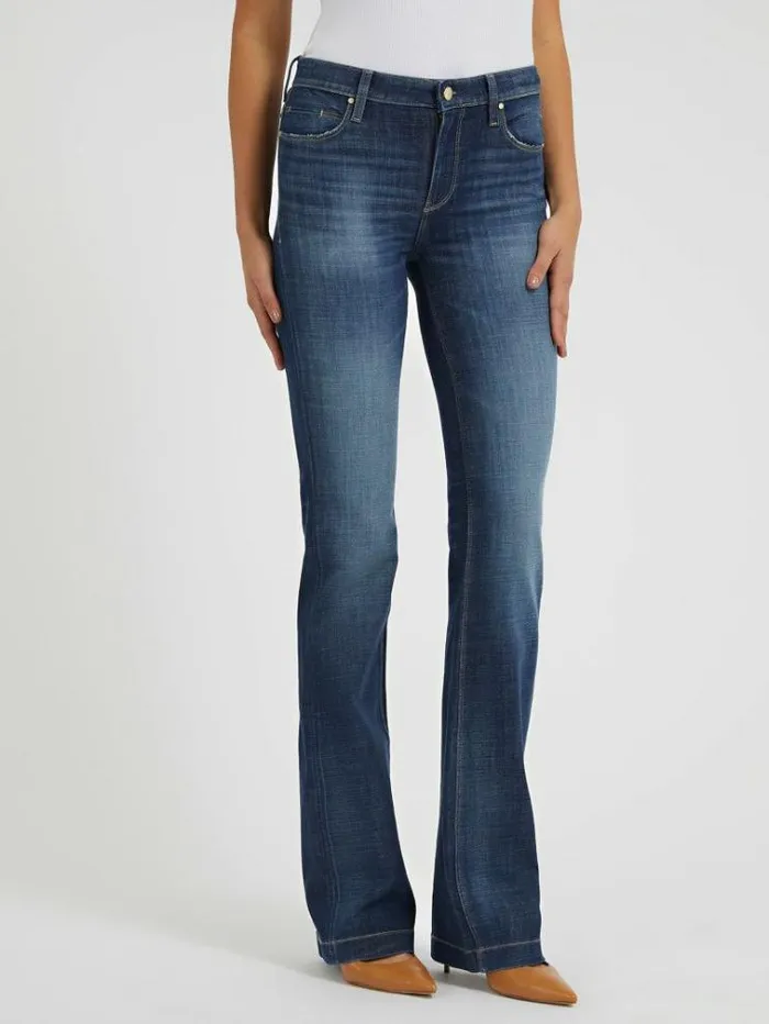 Women Bootcut Denim Pant Blue Guess Flared And Bootcut