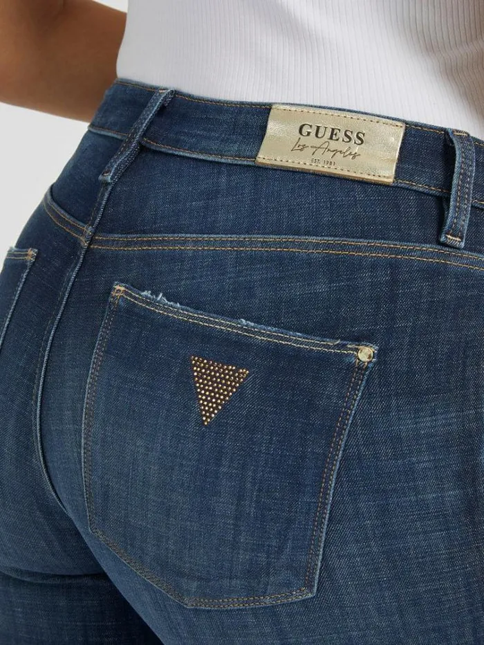 Women Bootcut Denim Pant Blue Guess Flared And Bootcut
