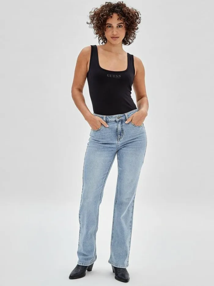 Women Bootcut Denim Pant Light Blue Guess Flared And Bootcut