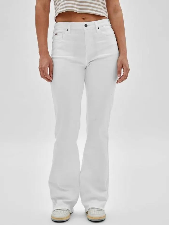 Women Bootcut Denim Pant White Guess Flared And Bootcut
