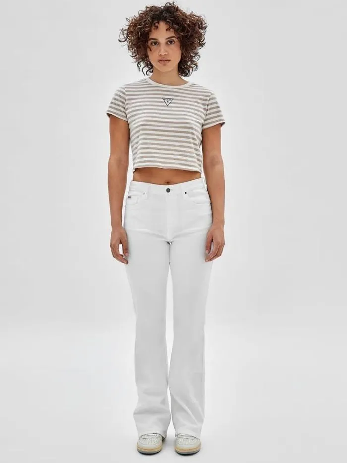 Women Bootcut Denim Pant White Guess Flared And Bootcut