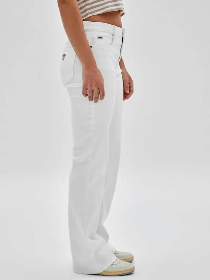 Women Bootcut Denim Pant White Guess Flared And Bootcut