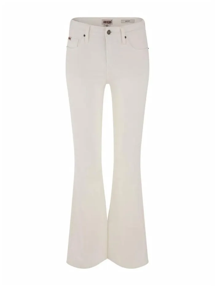 Women Bootcut Denim Pant White Guess Flared And Bootcut