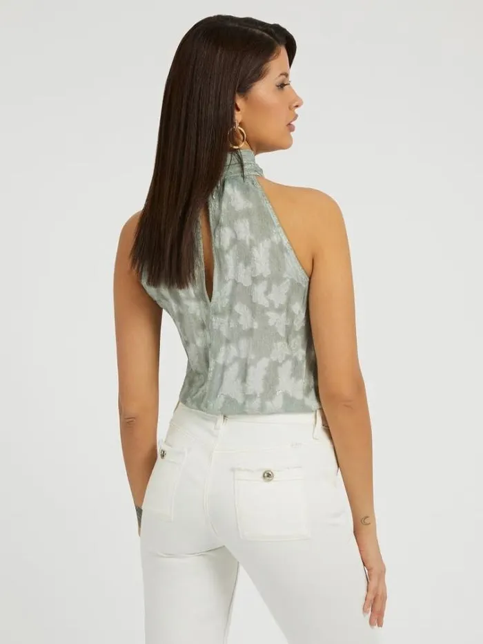 Women Bow Detail Top Light Green Guess Tops And Shirts