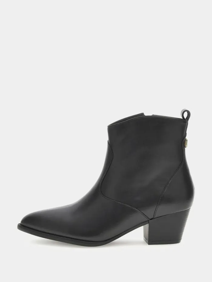 Women Boyta Real Leather Low Boots Black Guess Boots And Booties