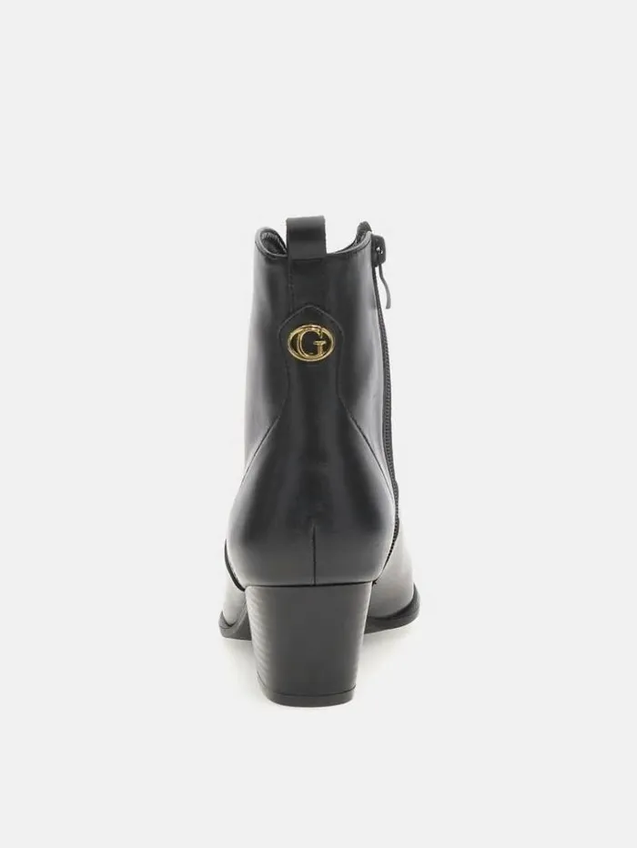 Women Boyta Real Leather Low Boots Black Guess Boots And Booties