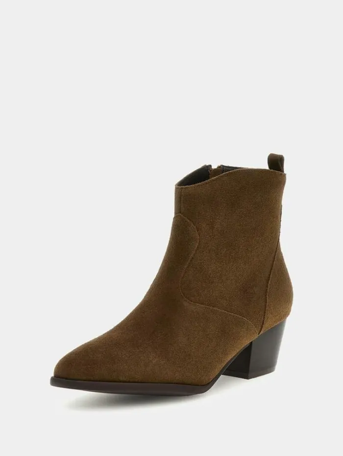 Women Boyta Suede Low Boots Brown Multi Guess Boots And Booties