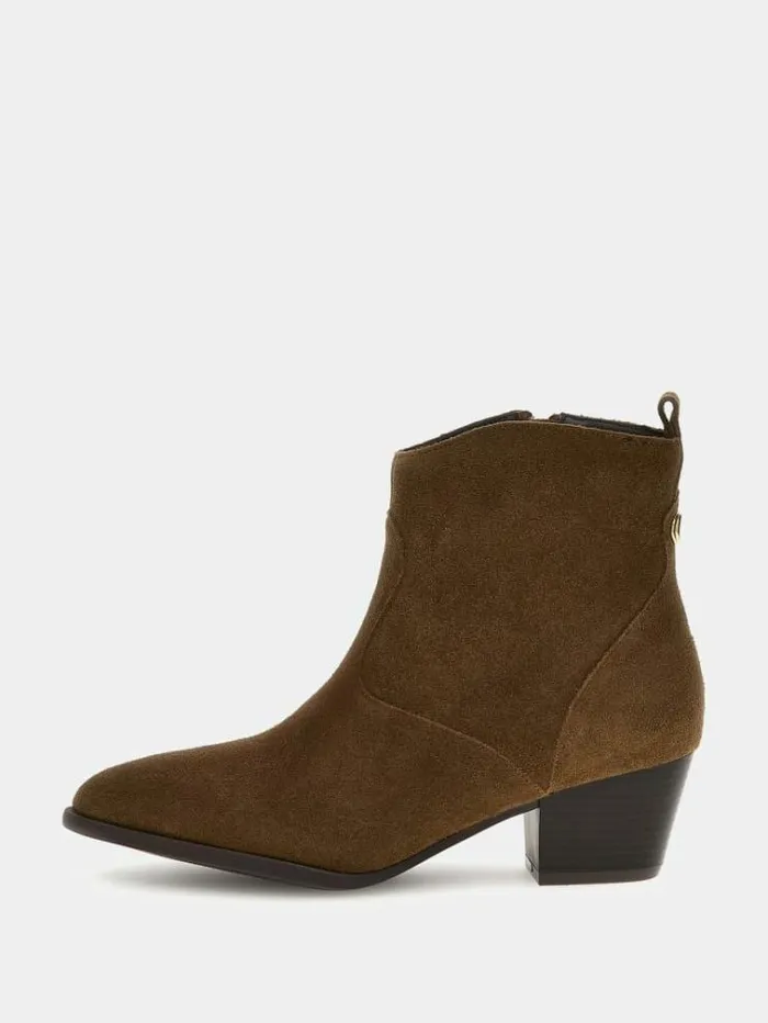 Women Boyta Suede Low Boots Brown Multi Guess Boots And Booties