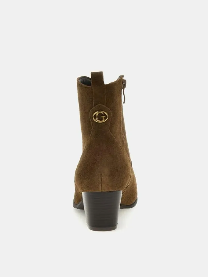 Women Boyta Suede Low Boots Brown Multi Guess Boots And Booties