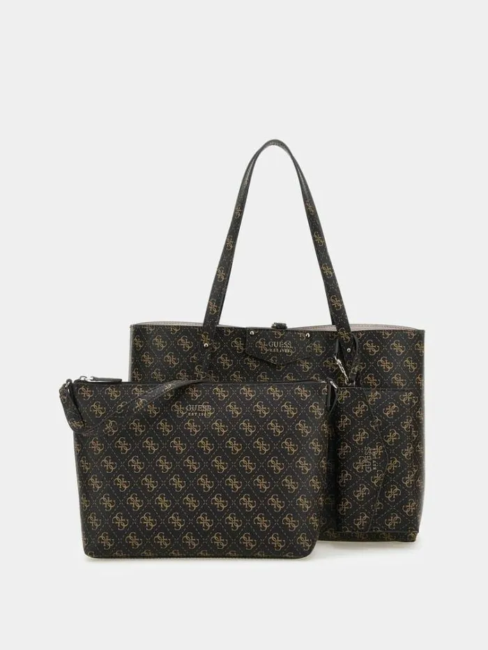 Women Brenton 4g Logo Shopper Brown Multi Guess Shoppers