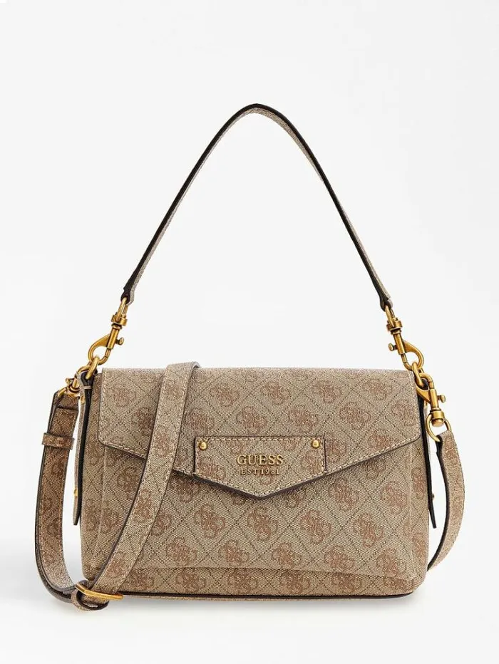 Women Brenton Mini Shoulder Bag Beige Guess Shoulder Bags