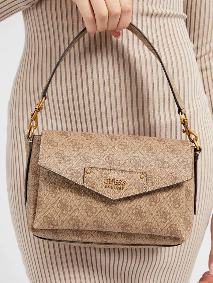 Women Brenton Mini Shoulder Bag Beige Guess Shoulder Bags