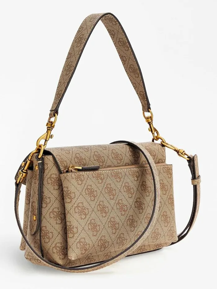 Women Brenton Mini Shoulder Bag Beige Guess Shoulder Bags