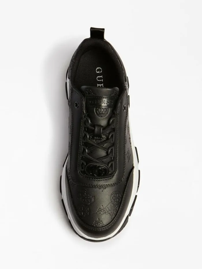 Women Bria 4g Peony Logo Running Shoe Black Guess Sneakers